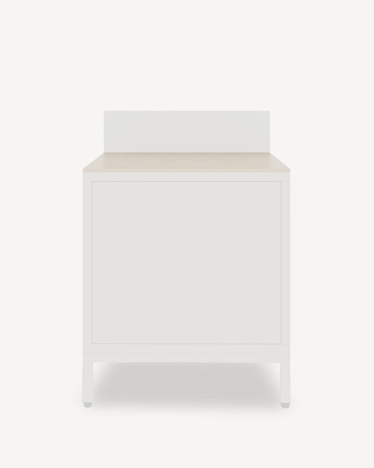 Caixa PILOTIS módulo Classic com tampo e frente bege creme, packshot fundo branco