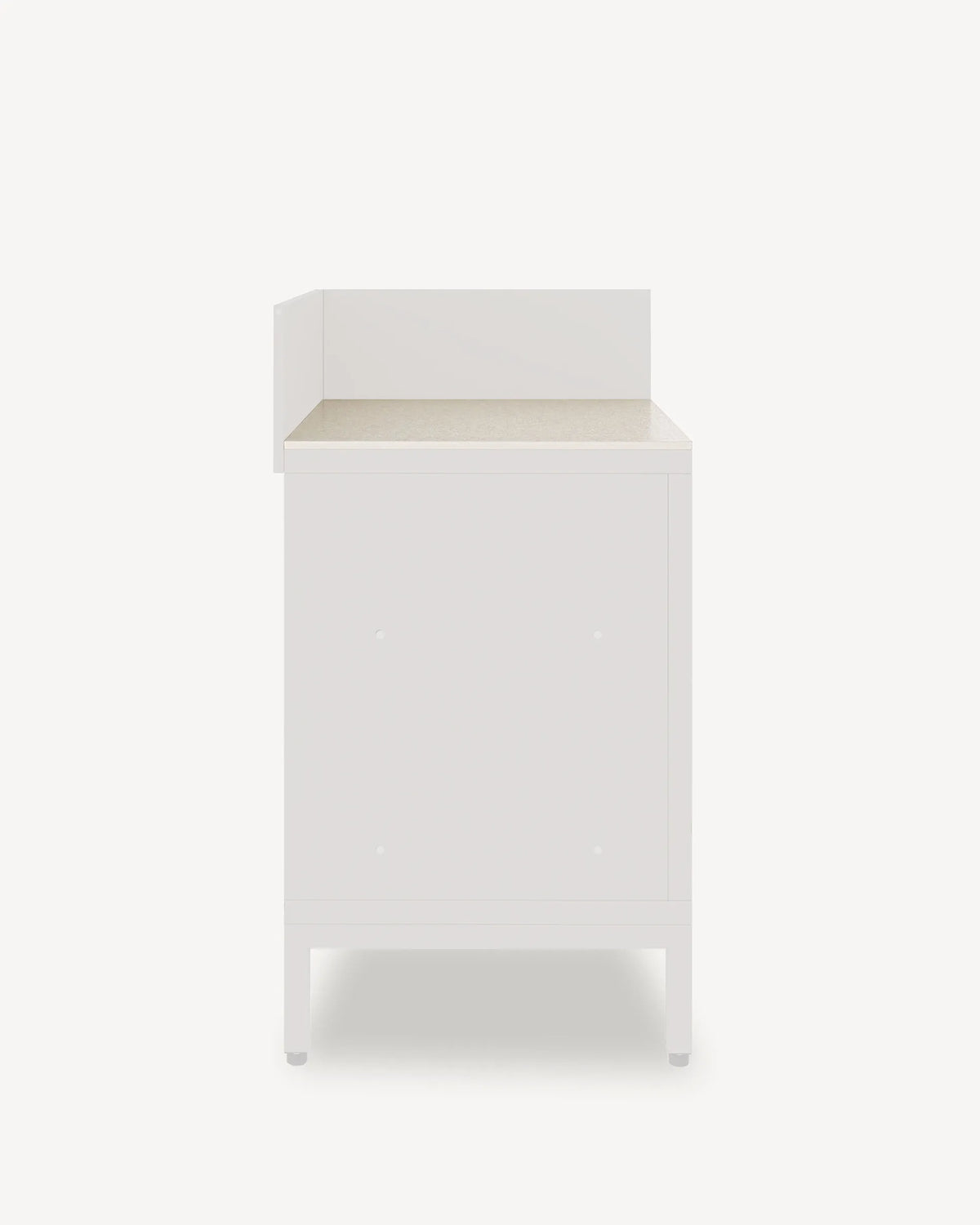 Módulo de canto PILOTIS com tampo e frente bege creme, packshot fundo branco