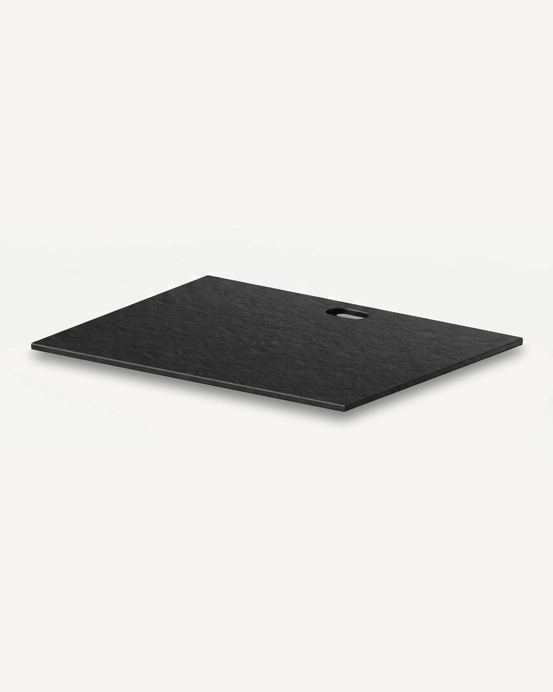Tabuleiro preto módulo Plancha PILOTIS com recorte para plancha, packshot isolado em fundo branco