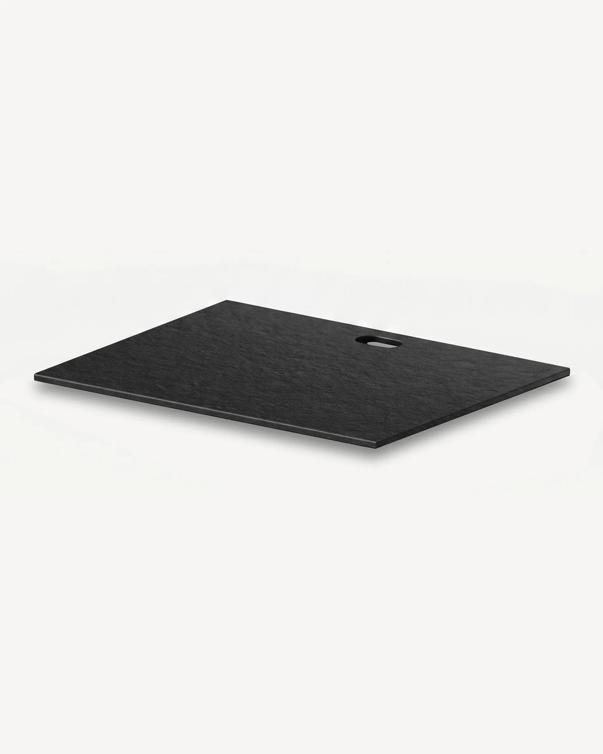 Tabuleiro preto módulo Plancha PILOTIS com recorte para plancha, packshot isolado em fundo branco