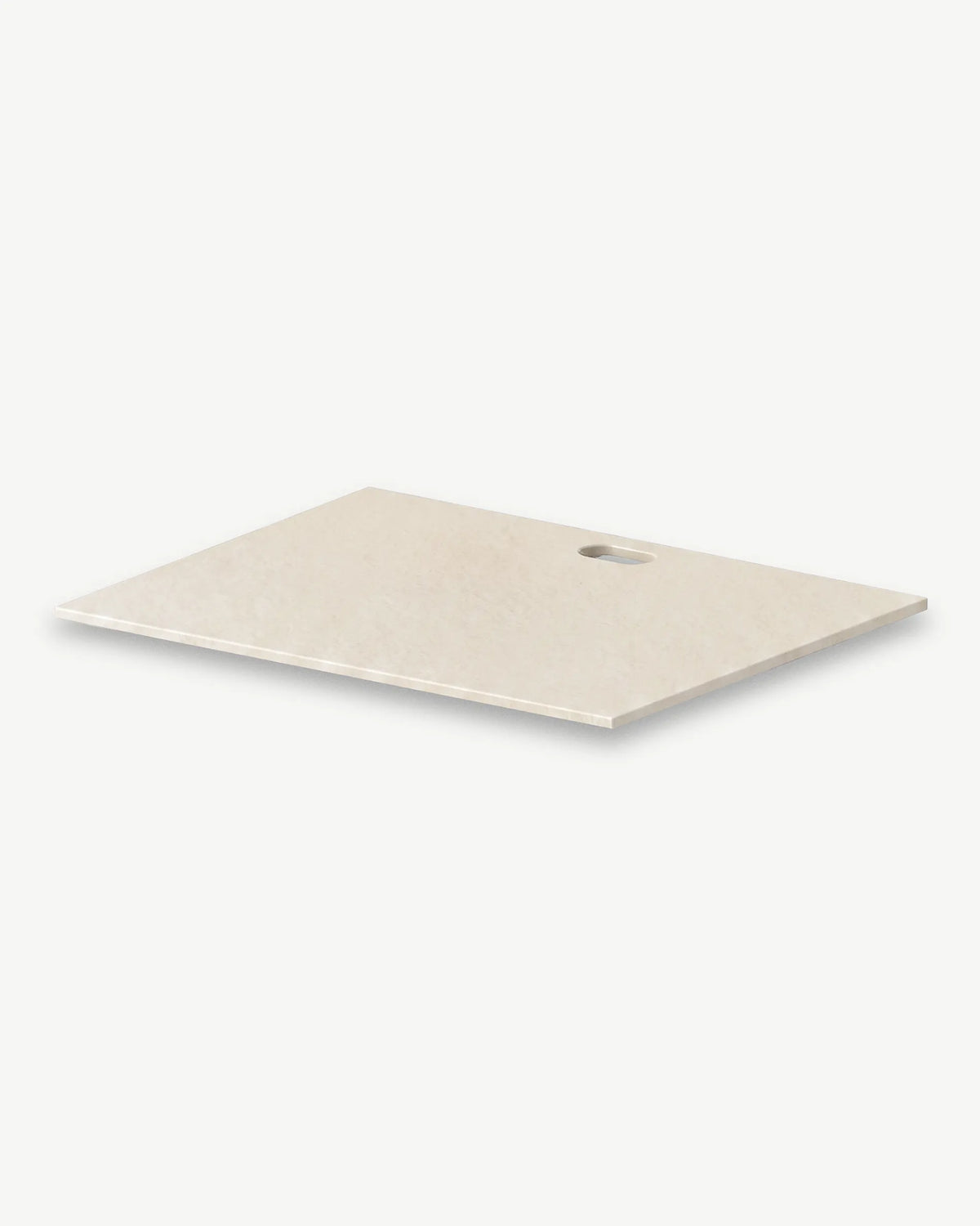 Tabuleiro bege creme módulo Plancha PILOTIS com recorte para plancha, packshot isolado em fundo branco