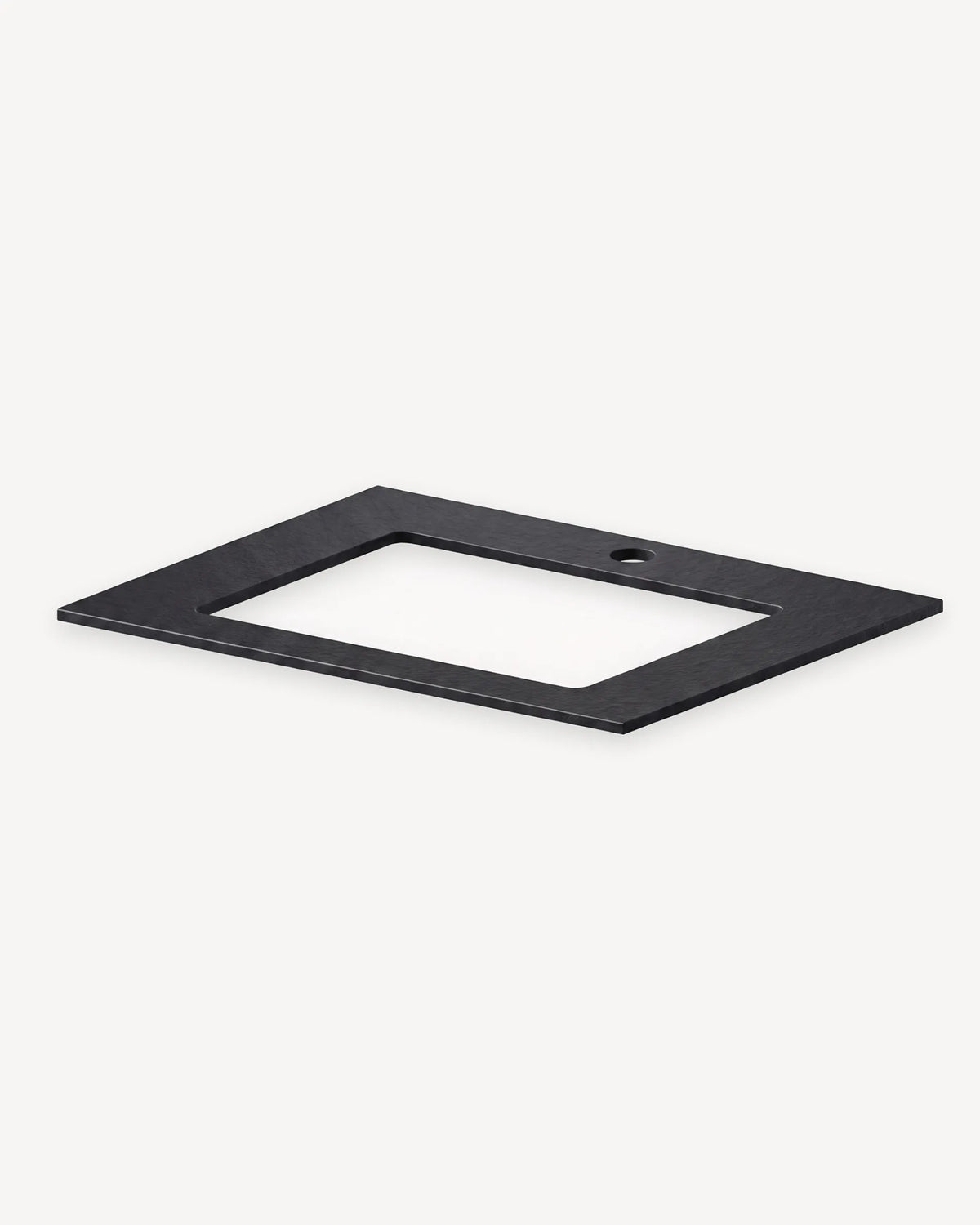 Estrutura do tampo preto para módulo de lava-loiça PILOTIS com recorte para cuba, packshot isolado em fundo branco