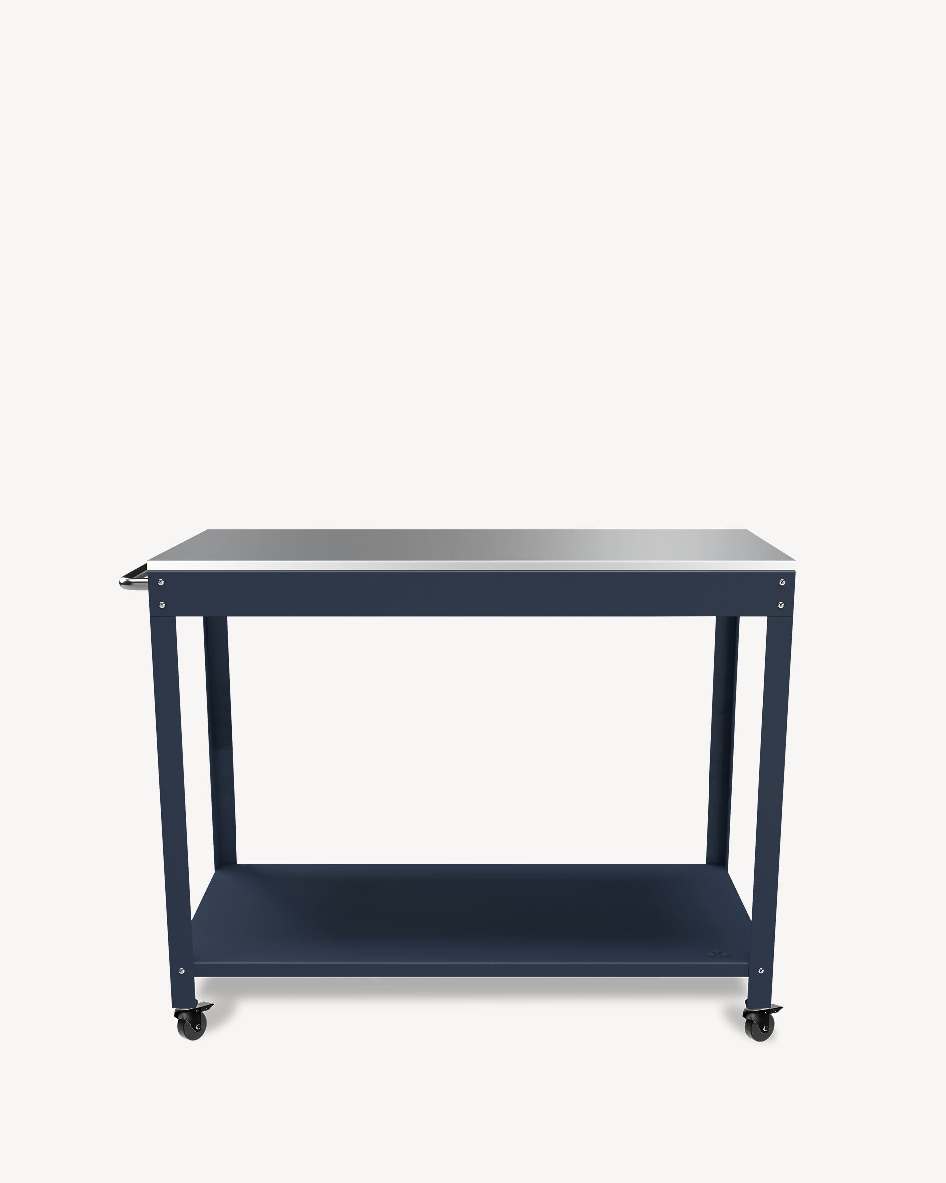 Desserte em metal e inox azul-marinho