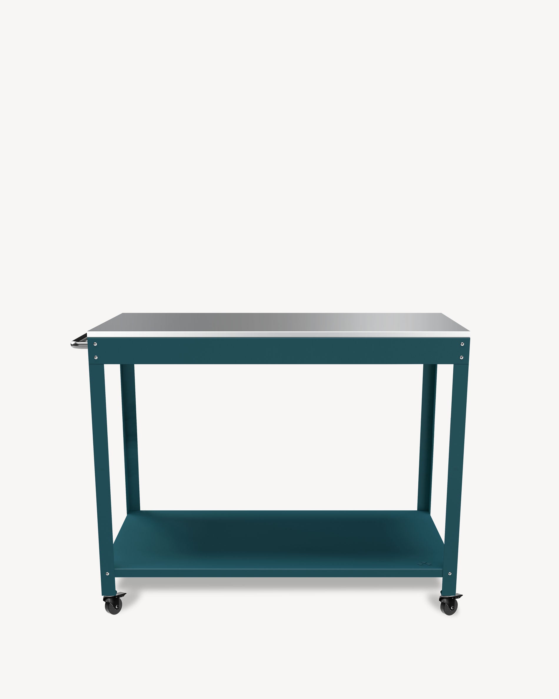 Desserte em metal e inox azul oceano