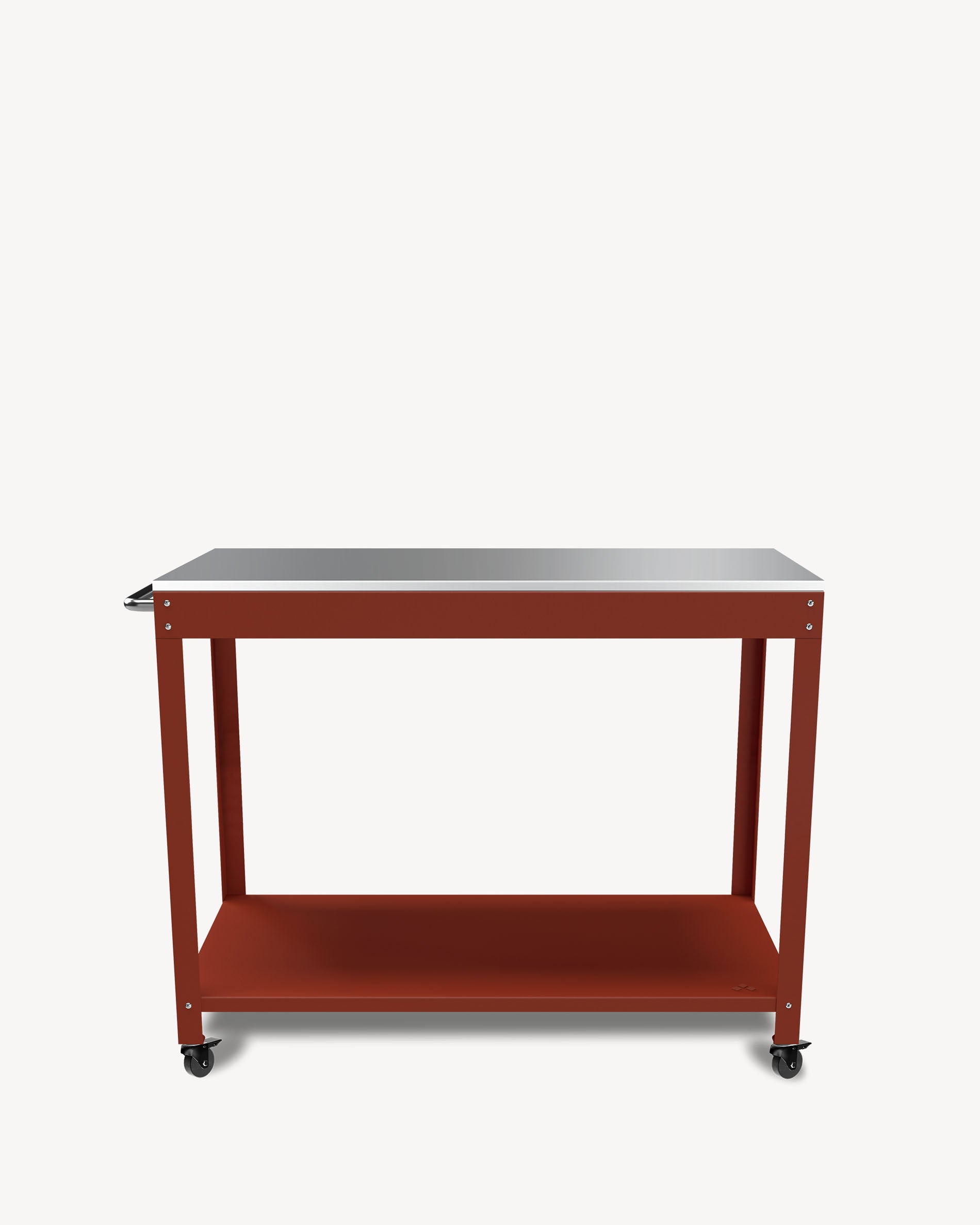 Desserte em metal e inox vermelho