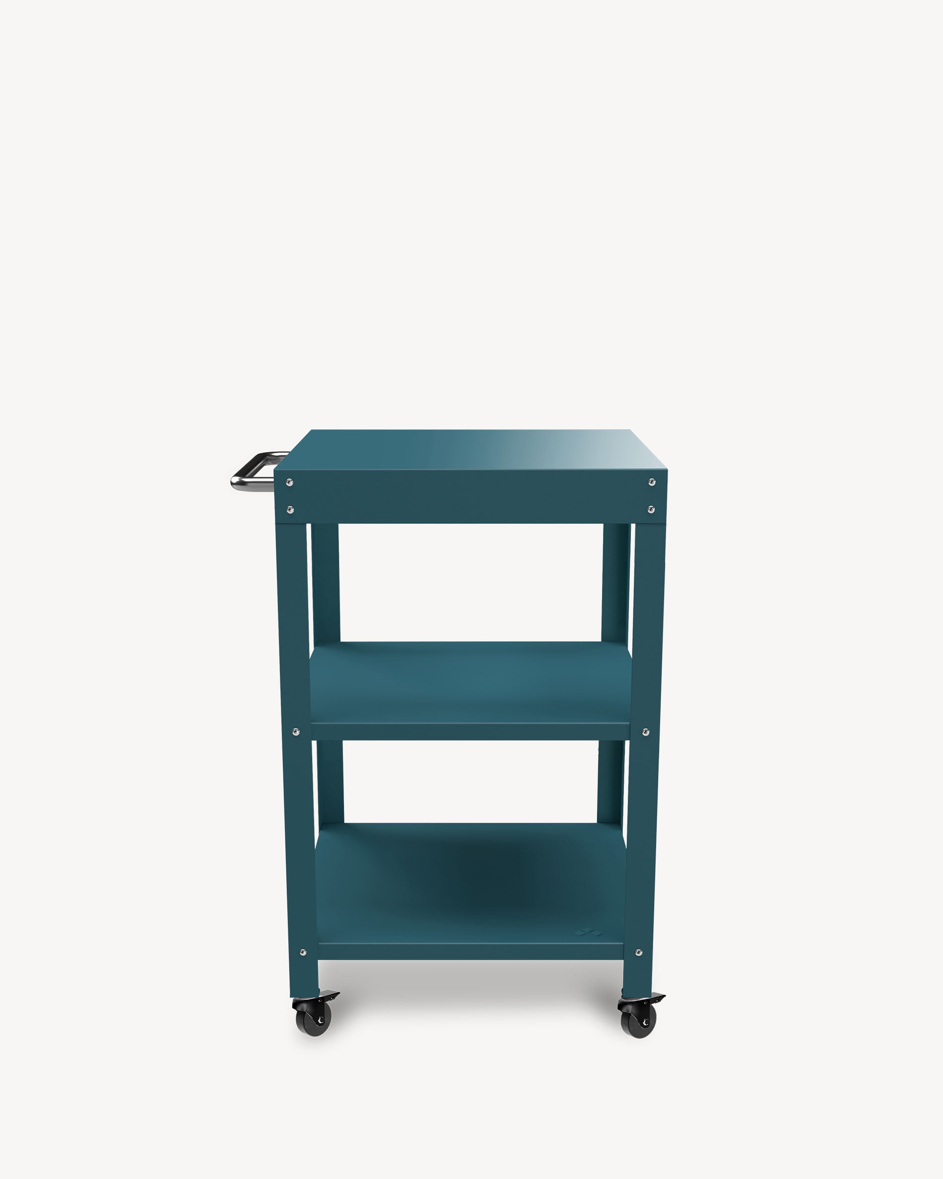 Aparador em metal com tampo azul oceano