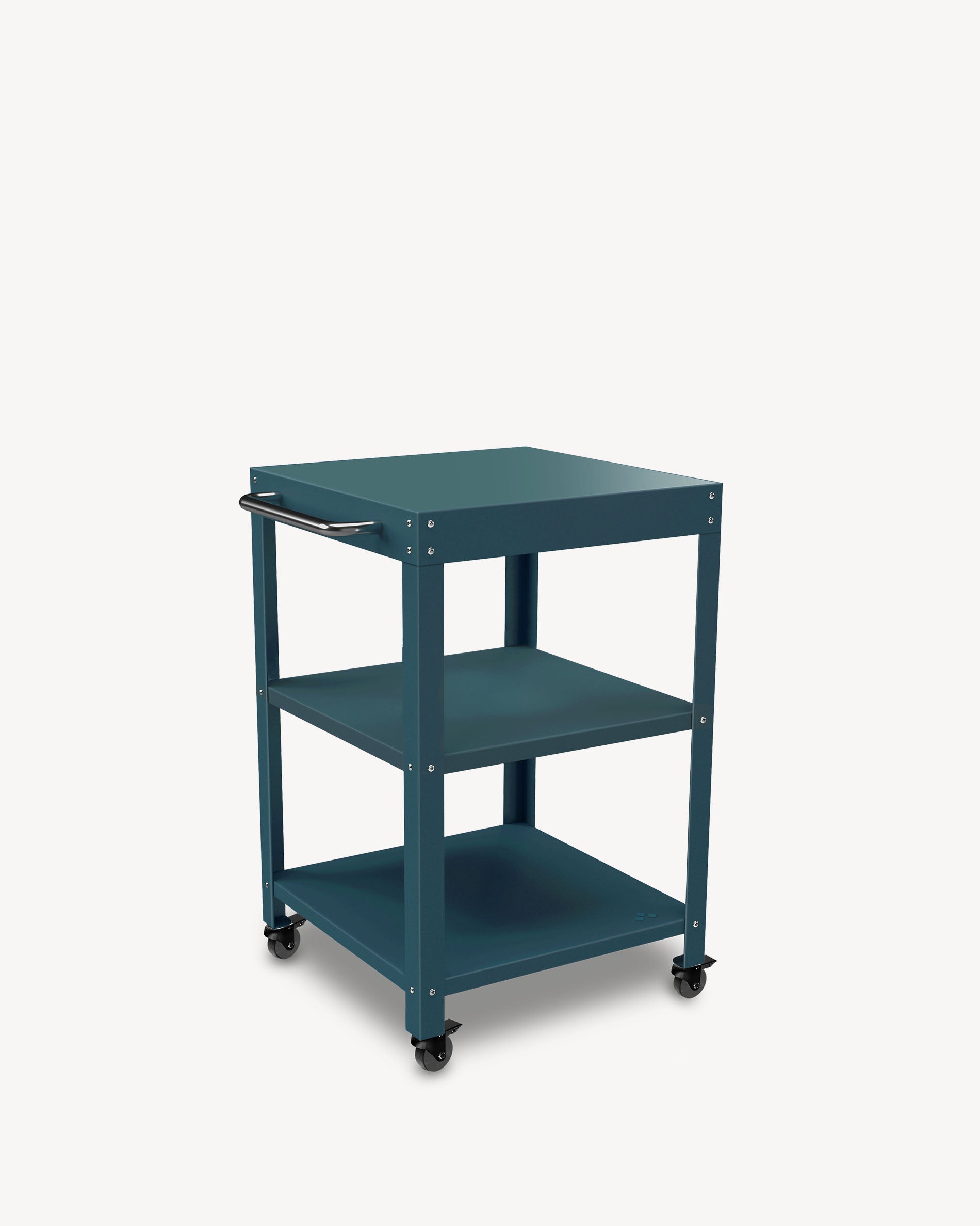 Aparador em metal com tampo azul oceano