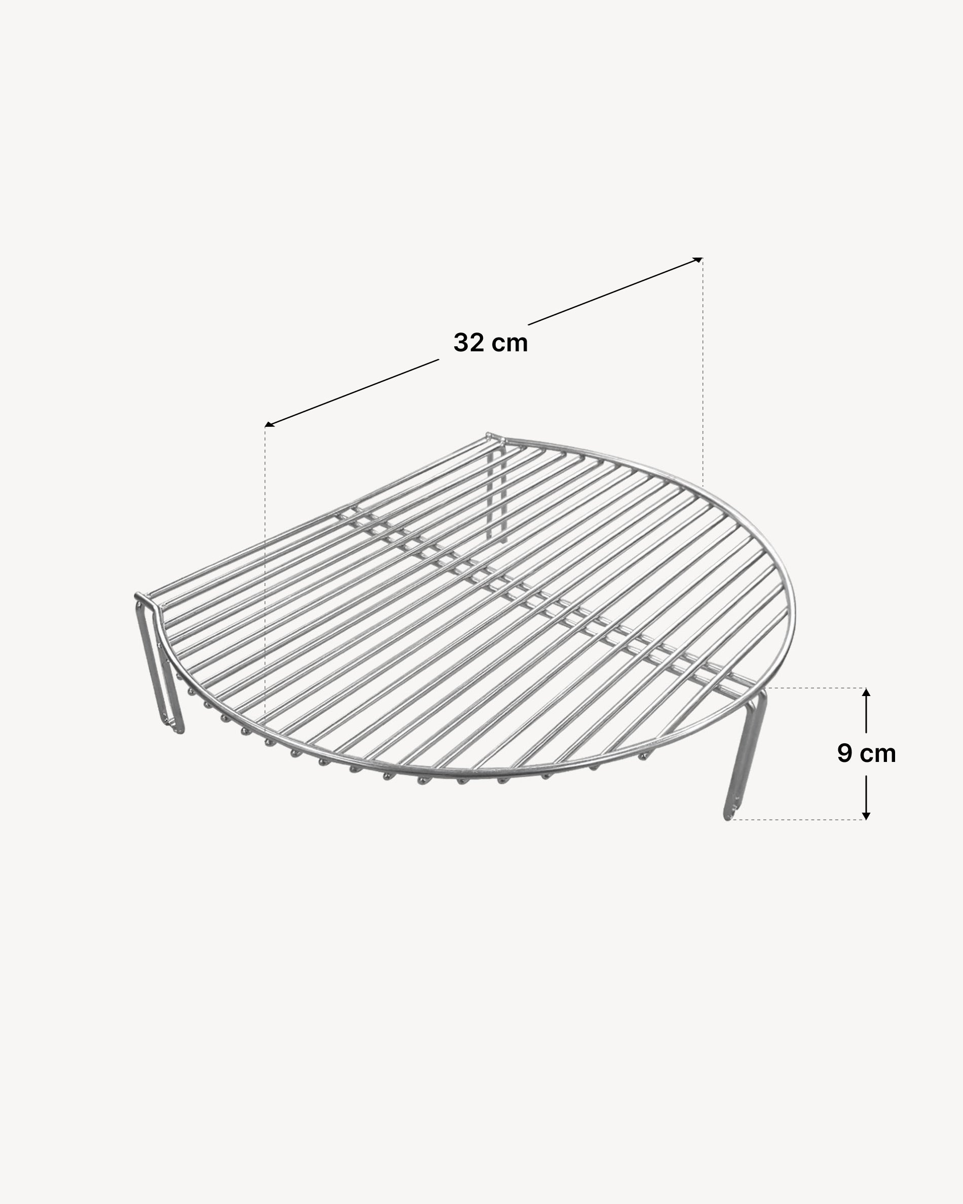 Dimensões da grelha de extensão em inox Kokko L