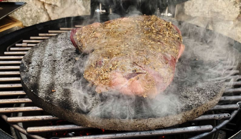 Picanha de novilho marinada na pedra de lava