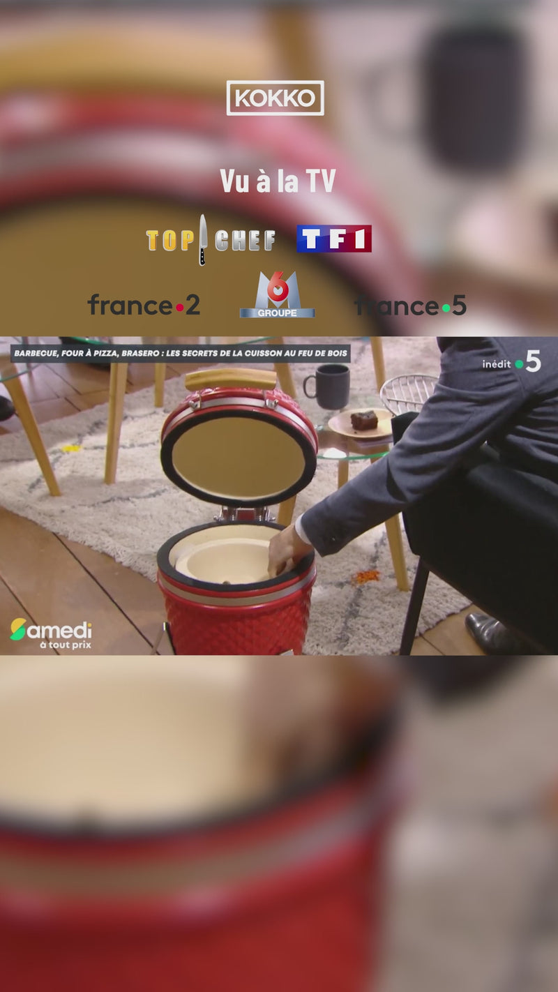 Vidéo Kokko présentant le kamado en situation de cuisson et de dégustation