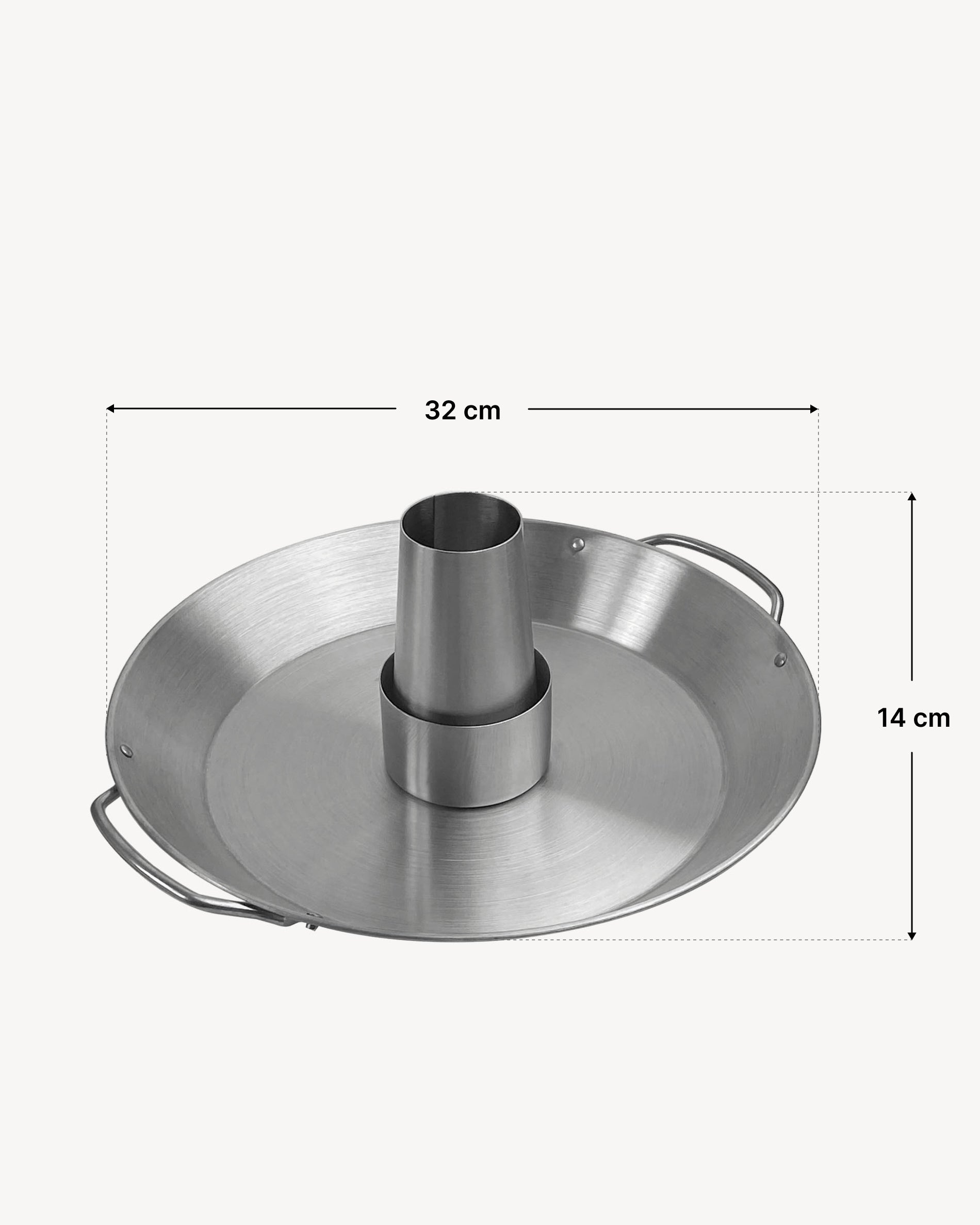 Dimensões do suporte para aves em inox