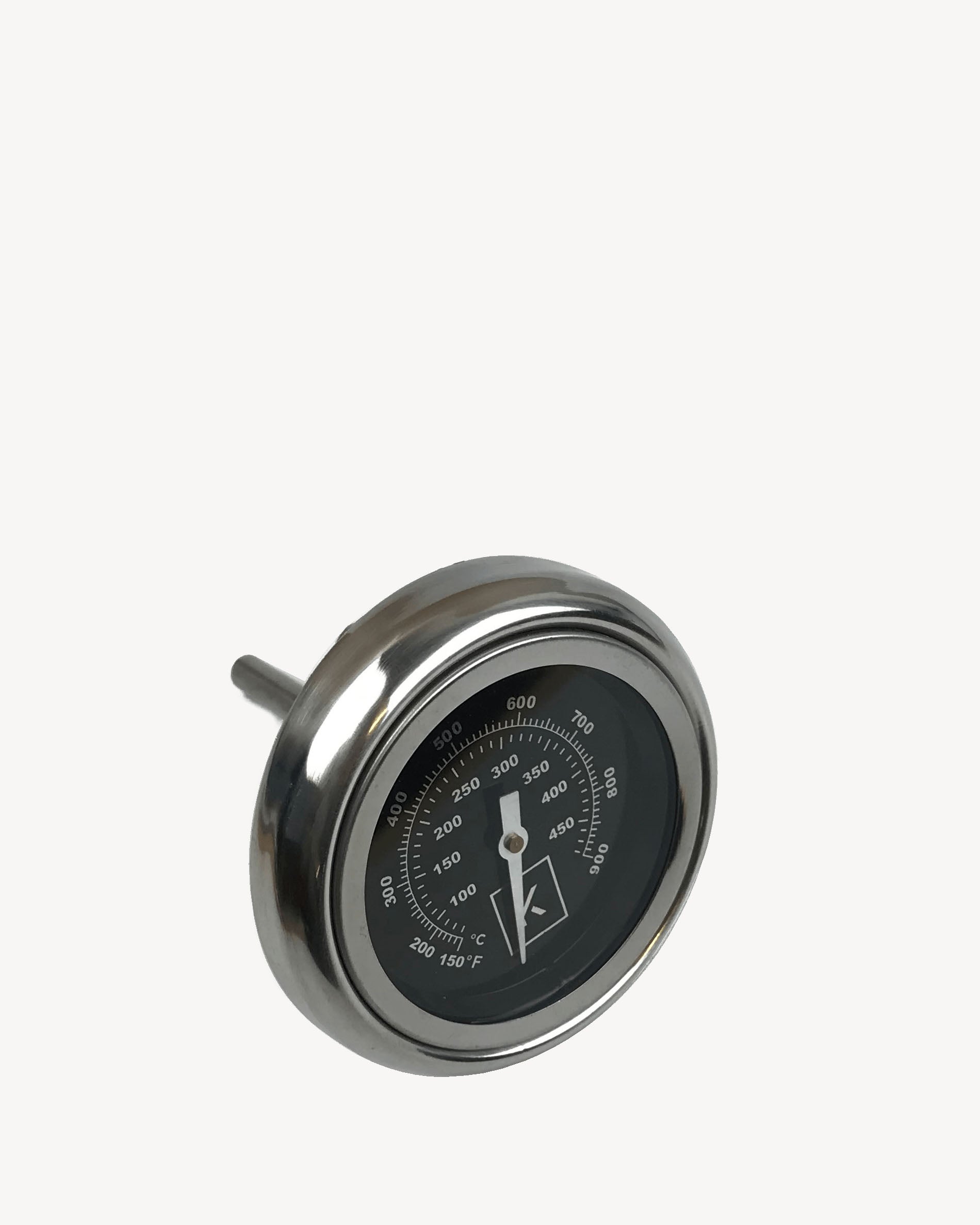 Termómetro em inox integrado para controlo da temperatura do kamado.