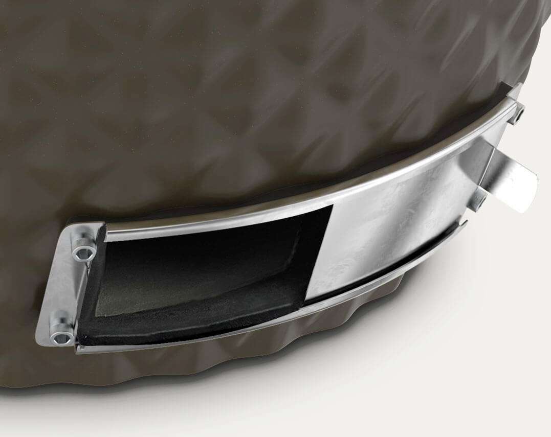 Válvula de regulação de ar em inox do kamado Kokko XL.